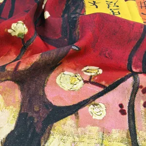 Sciarpa di seta quadrata con stampa artistica Van Gogh Giardino di Prugne