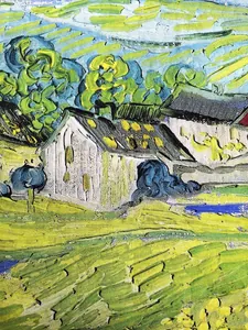 Makrodetail des Van Gogh Ölgemälde-Drucks auf hochwertiger Twill-Stoffstruktur Schal