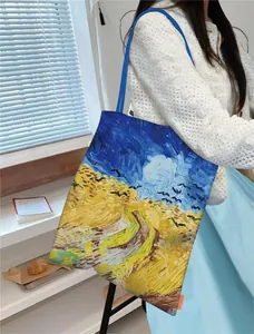 Grand sac cabas artistique avec imprimé peinture à l'huile Van Gogh pour femmes