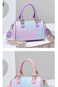 Macro shot of Boston bag with floral pattern and jacquard woven strap details