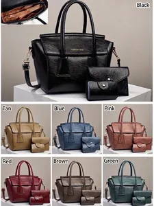 Set borse 3 in 1 da donna con borsa grande, pochette a busta e porta carte di credito