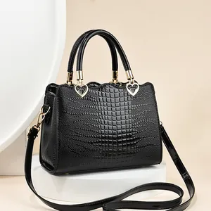 Dames Krokodillenprint PU Leer Handtas Hart Goud Hardware Schulprand Schouder Crossbody Tas Cadeau