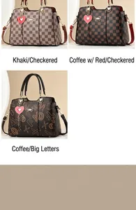 Detailed view of luxury textured handbags with plaid patterns and gold metal bow accents