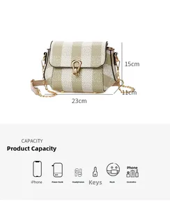 Sac bandoulière 23x15x11cm avec boucle fer à cheval et capacité de rangement interne