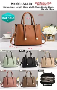 Dettagli delle dimensioni e della struttura interna della grande borsa tote texture lychee