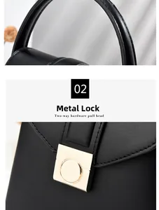 Dettaglio di borsa in pelle nera con elegante chiusura a scatto in metallo dorato