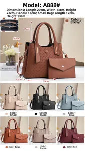 Detailed size specifications and multiple color variants of the embossed tote bag set