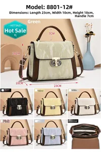 Detail view of marble pattern crossbody bag with premium metal lock and stitching