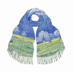 Modischer Kaschmirschal im Van-Gogh-Gemäldestil mit Fransen für Damen im Winter