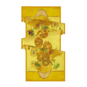 Écharpe longue en soie Van Gogh Tournesols avec motifs floraux de peinture à l'huile