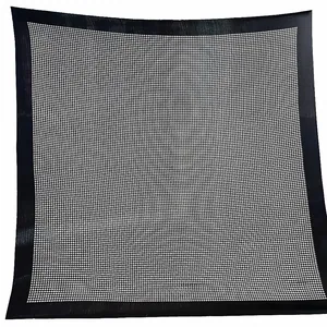 Classic black and white houndstooth square scarf with thick black borders for women