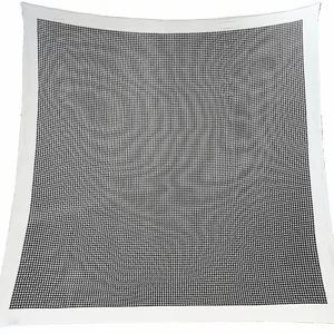 Classic black and white houndstooth square scarf with elegant white borders for women
