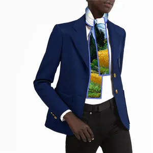 Van Gogh Harvest Wheat Field style long silk neck scarf for women beach headwear accessory