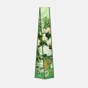 Sciarpa Twilly in Raso con Motivo Floreale Pittura a Olio Van Gogh per Donna Nastro Sottile Artistico Vintage per Decorazione Borsa o Collo