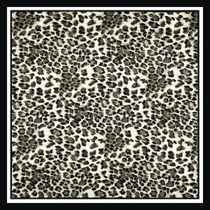 Klassisches Seidentuch mit Leopardenmuster und schwarzem Rand für Damen 60cm