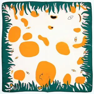 Dames Satijn Vierkante Sjaal met Artistiek Abstract Oogpatroon Moderne Illustratie Print Silk Feel Kleine Halssjaal