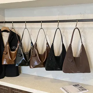 Minimalist large-capacity hobo shoulder bags for women in multiple colors and textures