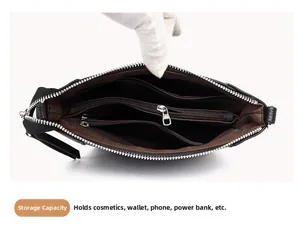 Interior detail of large capacity shoulder bag showing zipper pocket and compartments