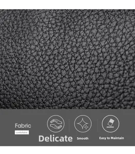 Vue macro du cuir grainé noir montrant les détails d'un tissu lisse et facile à entretenir