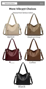 Detailed view of the large capacity tote bag in five elegant colors with litchi texture
