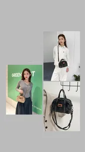 Detail der gewaschenen Denim Boston Bag mit Griffen, Lederanhänger und Schultergurt