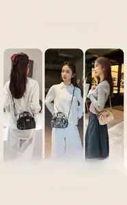 Detaillierter Vergleich von Vintage-Denim-Boston-Bags in Grau, Blau und Khaki