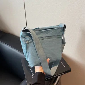 Casual Nylon Crossbody Bag For Women Large Capacity Minimalist Solid Color Messenger Bag Daily Shoulder Bag Travel Bag
