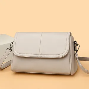 Borsa a Tracolla da Donna in Nylon a Grana di Litchi di Grande Capacità Borsa a Mano Minimalista Urbana con Patta per Ufficio