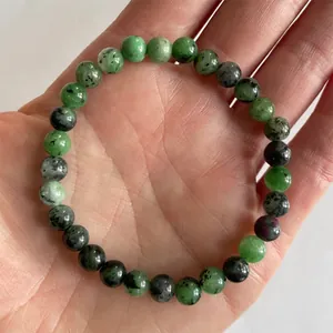 Meerkleurige Natuursteen Kralen Armband Voor Vrouwen Handgemaakte Eenvoudige Elastische Koord Gepolijste Ronde Edelsteen Armband Sieraden