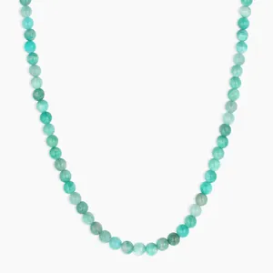 Collier minimaliste fait main en pierres naturelles aux tons turquoise et bleu clair