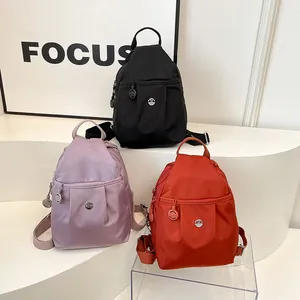 Minimalist Lightweight Waterproof Nylon Mini Backpack For Women Stylish Casual Travel Chest Bag With Front Pocket Adjustable Straps
