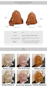 Comparaison des tailles et caractéristiques du sac à dos imprimé en similicuir PU durable