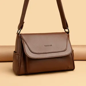 Women's PU Leather Crossbody Bag Simple Solid Color Small Square Bag Casual Travel Shoulder Bag Flap Handbag With Magnetic Buckle