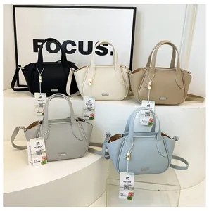 Handtaschen mit Litschi-Muster in Schwarz, Beige und Blau mit abnehmbarem Schultergurt