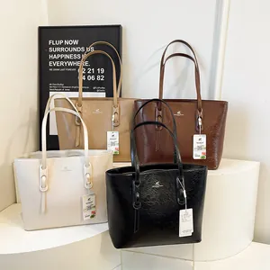 Damen Große Kapazität PU Leder Tote Tasche Mode Faltenstruktur Schultertasche Casual Office Pendler Handtasche