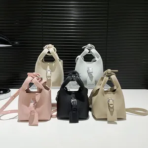 Retro einfarbige Mini-Beuteltaschen mit Litschi-Muster in fünf modischen Farben