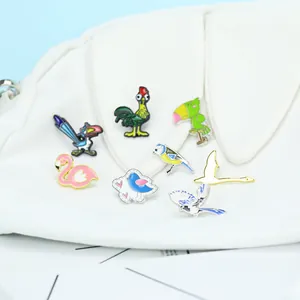 Niedliches japanisches Emaille-Anstecknadel-Set mit Vögeln für Taschen und Jacken Deko