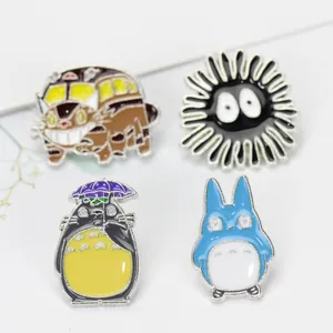 Schattige Totoro en Katbus emaille spelden set voor rugzakken, kleurrijke legering badges