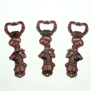 Lot de 3 décapsuleurs vintage en alliage de bronze avec design de personnage rétro