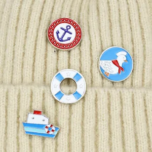 Broche en Alliage d'Émail Nautique Ancre Mouette Bateau Bouée de Sauvetage Dessin Animé Badge Marin Épingle de Revers pour Sac à Dos Vêtements Accessoire Unisexe