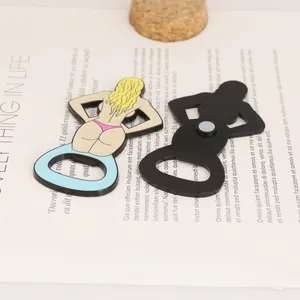 Abridor de botellas mujer en bikini creativo e imán de nevera magnético de metal fino