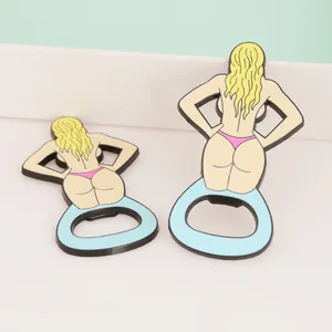 Set abridor de botellas creativo chica en bikini con divertidos imanes de nevera en 3D