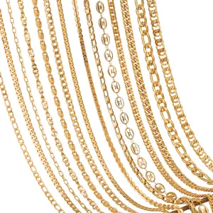 Vari stili di collane in acciaio inossidabile placcato oro 18k per gioielli fai-da-te