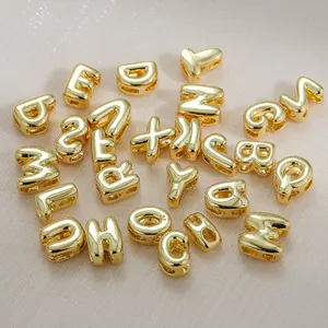 DIY 3D balloon letter charms with polished gold finish for jewelry making