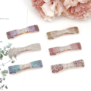 Juego de seis pinzas para el cabello con diamantes de imitación en colores degradados