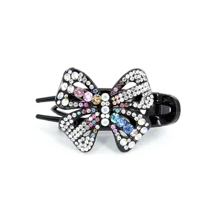 Pinza para el pelo vintage de mariposa con cristales de colores y diamantes de imitación