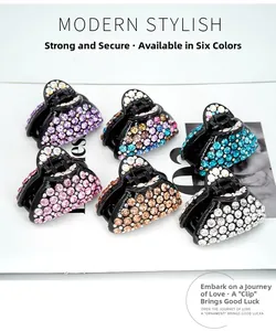 Vue détaillée de pinces à cheveux en cristal 6 couleurs avec strass étincelants
