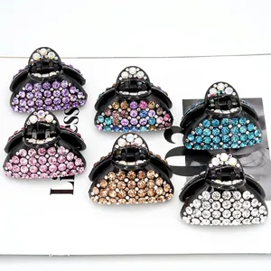 Pince à Cheveux en Strass Acrylique Cristal Mini Clip de Requin Accessoire de Coiffage Vintage Élégant Femme Bijoux Mode