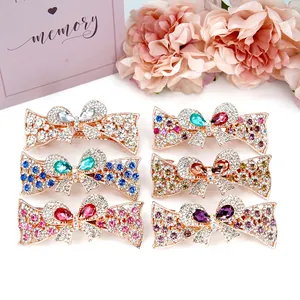 Set di 6 fermagli per capelli a farfalla con cristalli e strass per acconciature eleganti