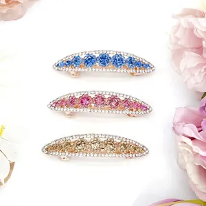 Elegant Alloy Rhinestone Flower Spring Hair Clip Vintage Crystal Hair Accessories For Women Wedding Banquet Party Daily Headwear